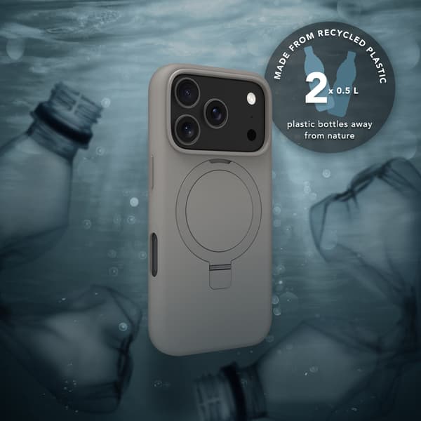 dbramante1928 Roskilde MagSafe Kickstand ICON skyddsskal, iPhone 17 Pro, River Stone