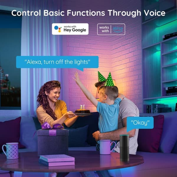 Govee RGB Smart Wi-Fi + Bluetooth LED-ljusslinga, 10 m
