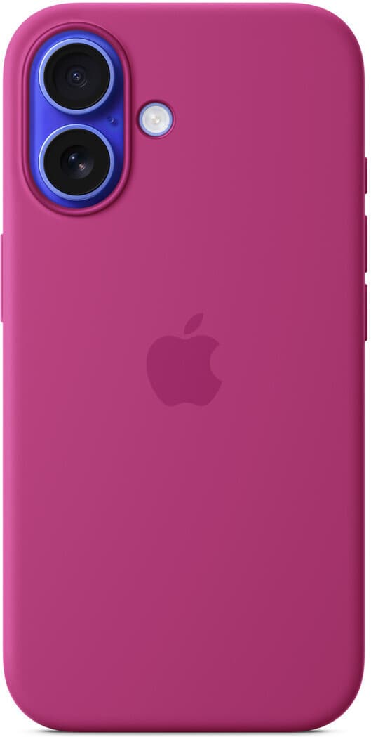 Apple iPhone 16 silikonfodral med MagSafe, fuksia