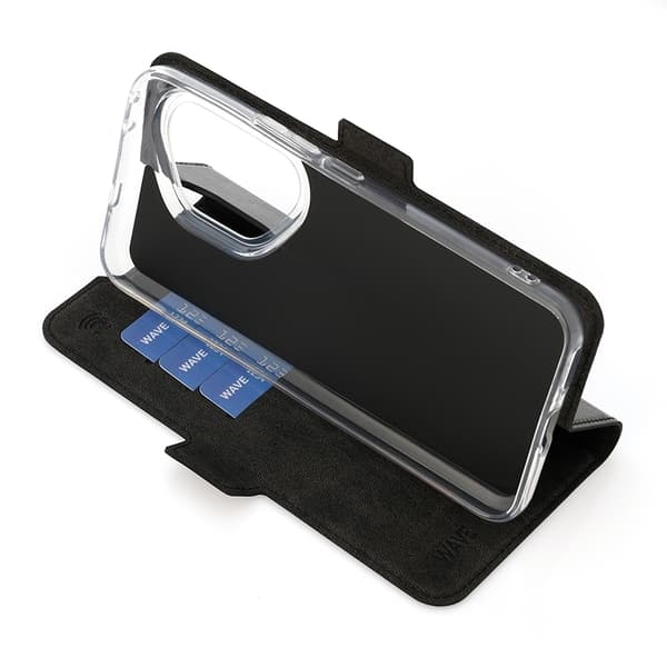 Wave Book Case skyddsfodral, Honor 400 Pro, svart