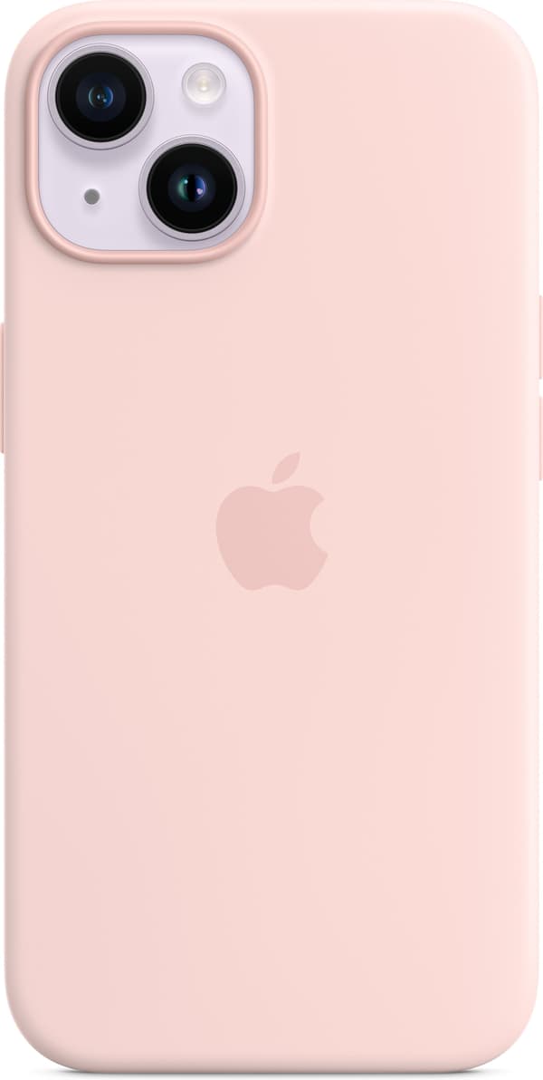 Apple iPhone 14 silikonskal MagSafe, kalkfärgad rosa