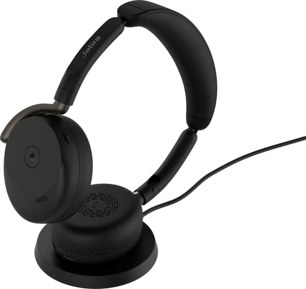 Jabra Evolve3 65 Flex LINK390C trådlöst headset och trådlös laddningsplatta, MS, svart