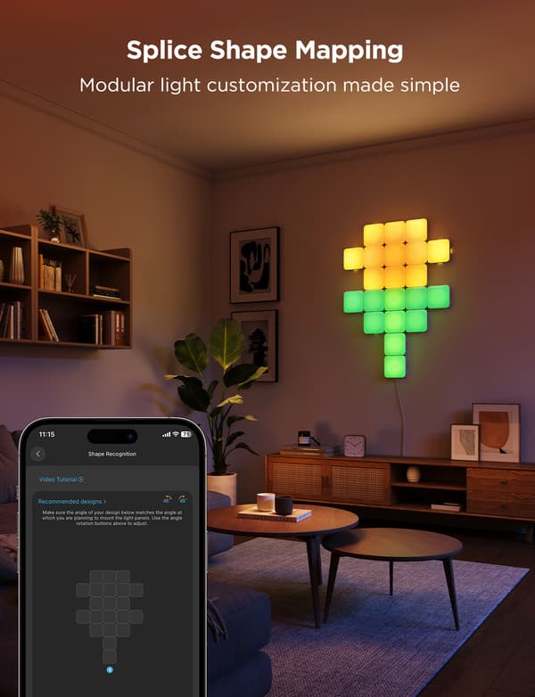 Govee Smart Mini Panel Lights smart vägglampa, 10 st