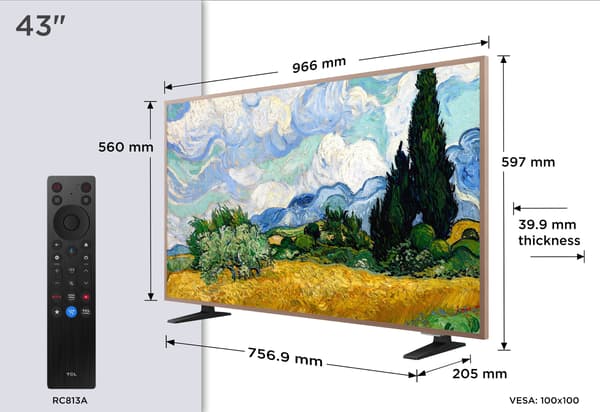 TCL 43" A400 Pro – 4K QLED Google TV