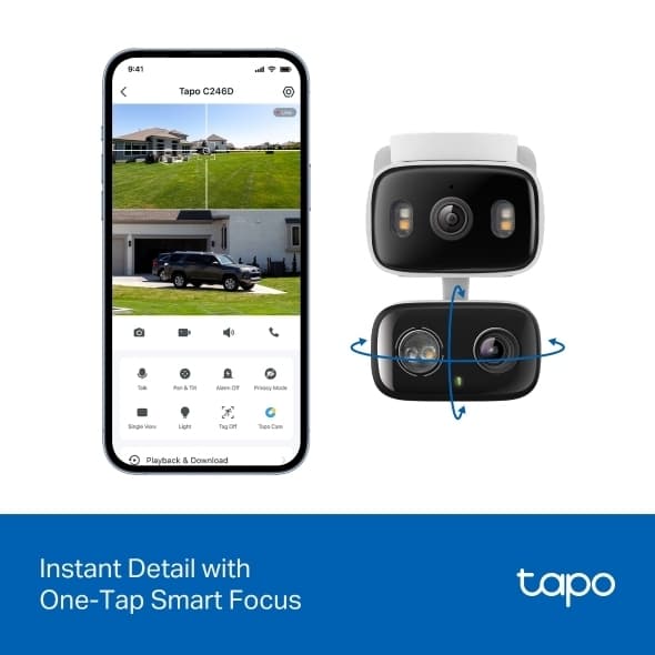 TP-Link Tapo C246D dubbla övervakningskamera för utomhusbruk