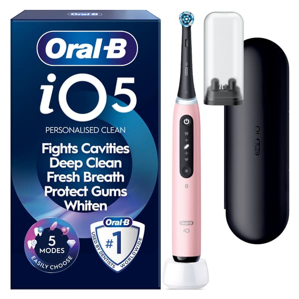 Oral-B iO5 eltandborste, rosa + reseetui