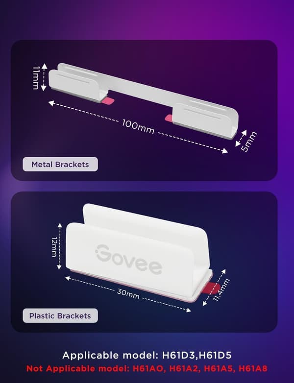 Govee Neon Rope Light 2 fästpaket, 20 st, vit