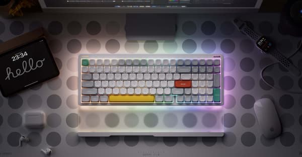 NuPhy Halo96 V2 mekaniskt tangentbord, Ionic White, Raspberry-brytare