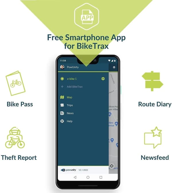 PowUnity BikeTrax-spårare, Bosch GEN4 Smart, 4G