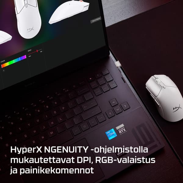 HyperX Pulsefire Haste 2 Mini Trådlös Gamingmus, vit
