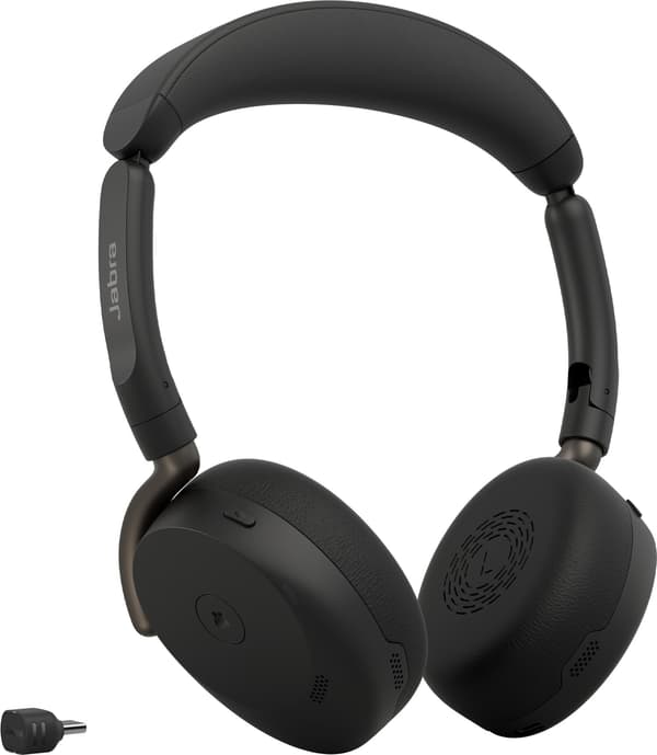 Jabra Evolve3 65 Flex LINK390C trådlöst headset och trådlös laddningsplatta, MS, svart