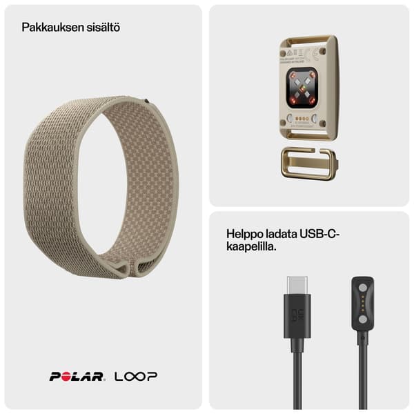 Polar Loop aktivitetsarmband, S-L, sand