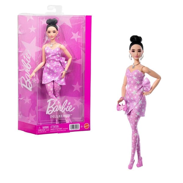 Barbie Deluxe Style modedocka, rosa jeans