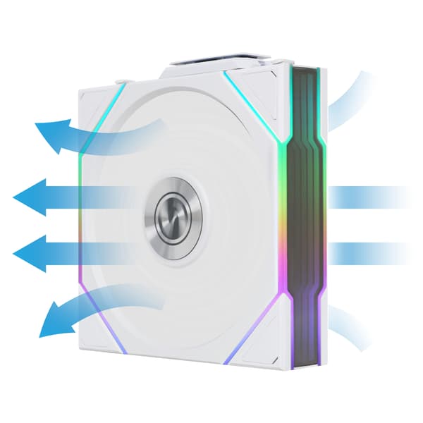 Lian Li UNI FAN TL Wireless Reverse fläkt, 3 st, vit, 120 mm