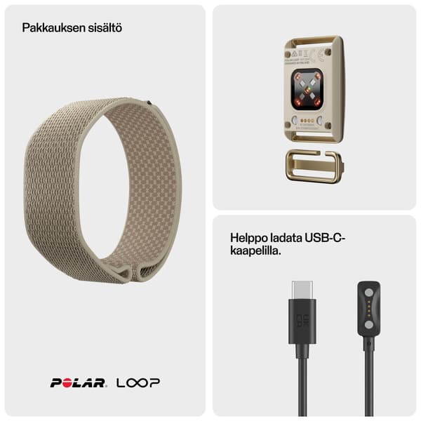 Polar Loop aktivitetsarmband, S-L, sand