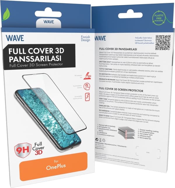 Wave Full Cover 3D härdat glas, OnePlus 13, svart ram