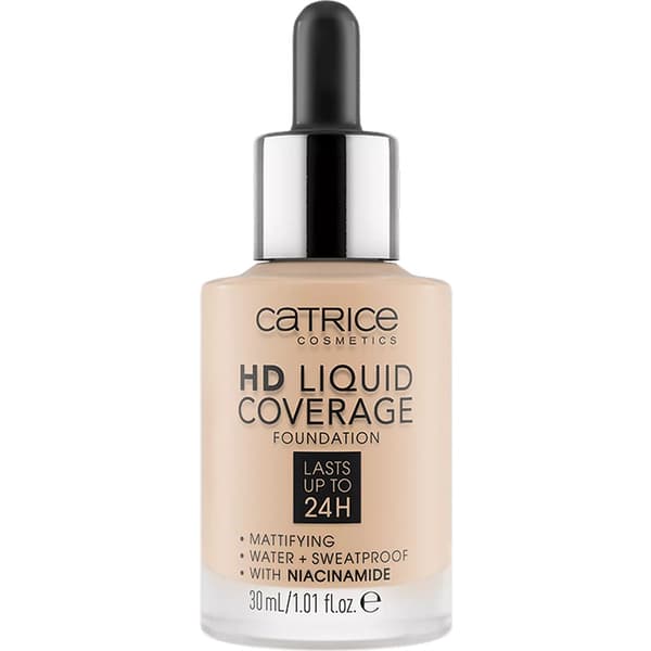 HD Liquid Coverage Foundation 24H Mattande Foundation 010 Light Beige 30 ml