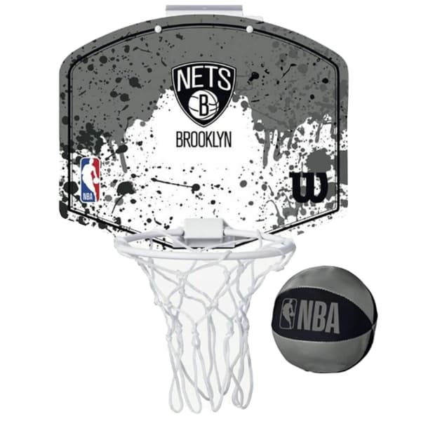 Wilson NBA Team Mini Hoop Brooklyn Nets harmaa