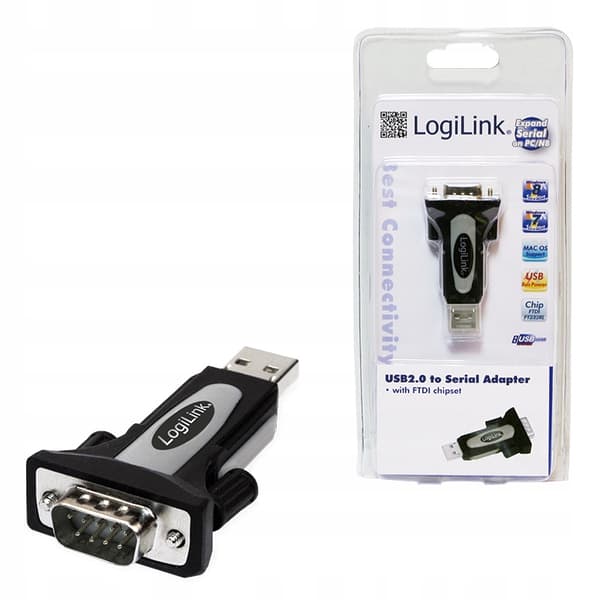 LogiLink AU0034 USB til seriel adapter med FTDI chip, sort