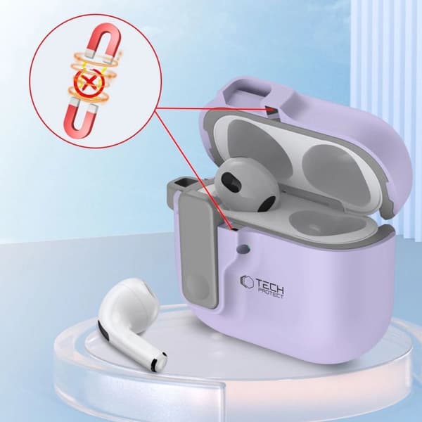 Tech-Protect Slim Hook Etui til AirPods 4 Lilla