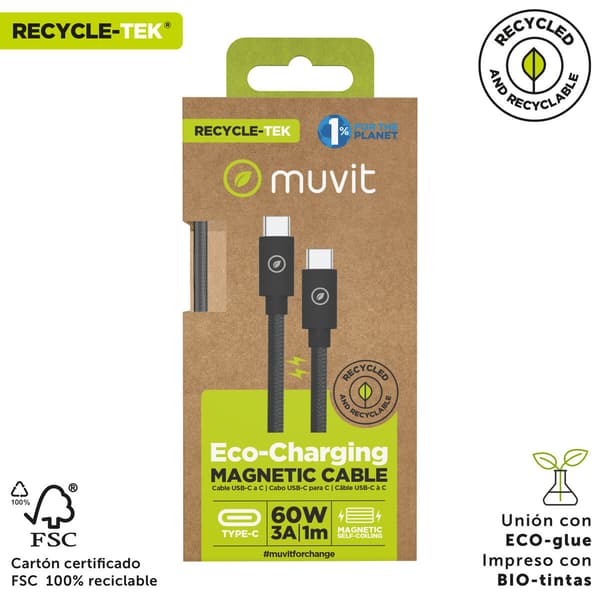 Muvit DC-363C-C magneettinen USB-C kaapeli 1m musta