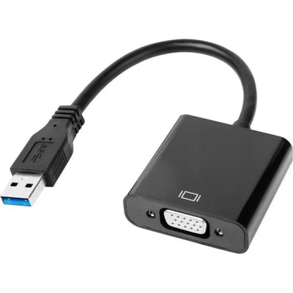 Quer USB-adapter USB-A:sta VGA:han kom0984 musta