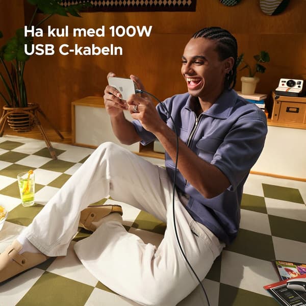 Ugreen uno USB-C kabel 100W svart 2m