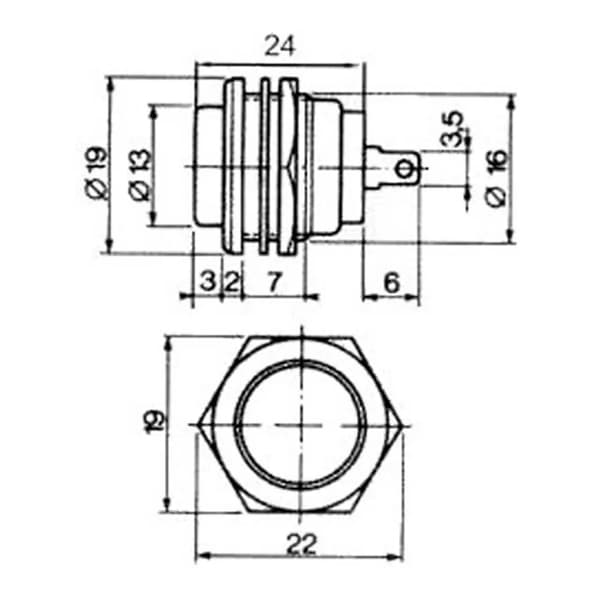 Euroconnex 2688 trykknap hvid