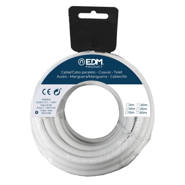 EDM 2x0.50mm hvid multi-leder audio kabel 25m