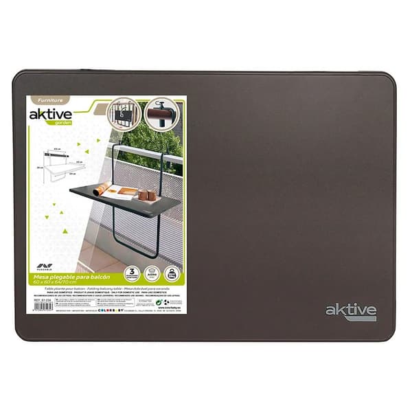 Aktive foldbar balkonbord grå 60x40cm
