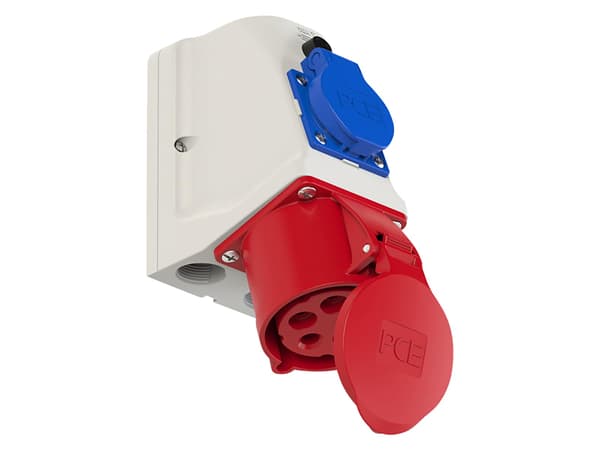 PCE cee socket combination 32A 5 poler Gray/Röd/Blå