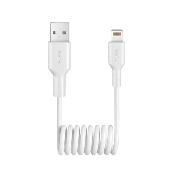 Puro kierrekaapeli 12w usb-a – lightning valkoinen