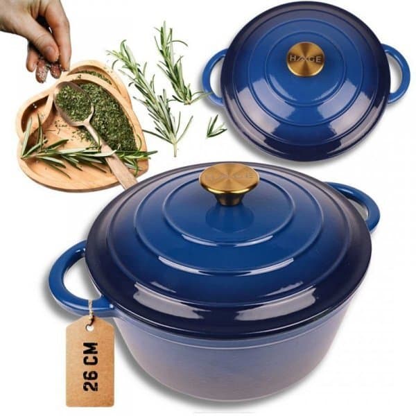 aabtr1 hage cast iron pot 26cm 5l blå