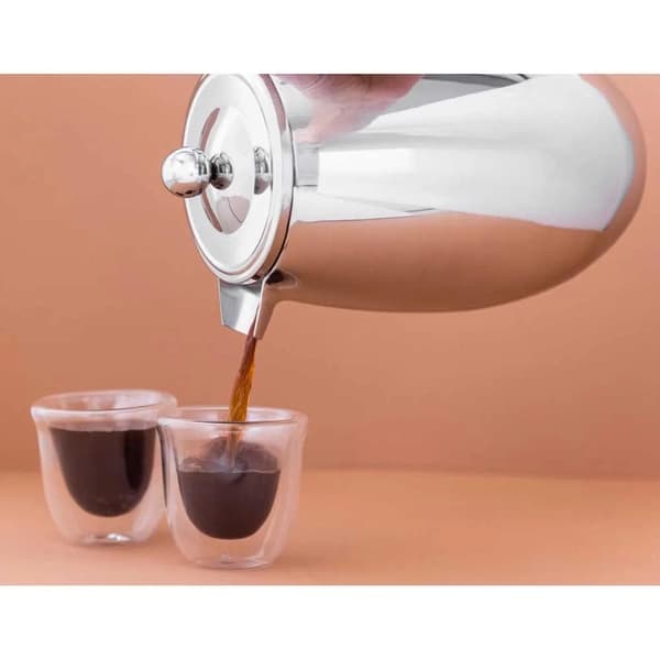 La Cafetière dobbeltvægget kaffepresse 1L Sølv