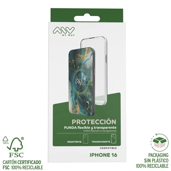 MyWay iPhone 16 Plus Transparent Smartphone Cover