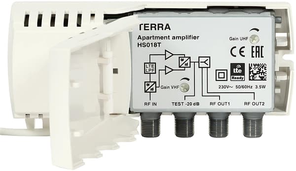 Terra HS-018T forstærker med 26 dB signalforstærkning