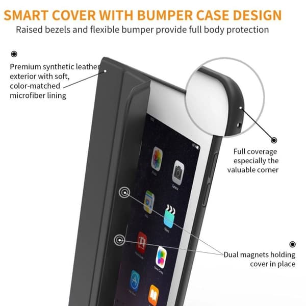 Tech-Protect SmartCase sort iPad 9.7 (2017/2018) etui