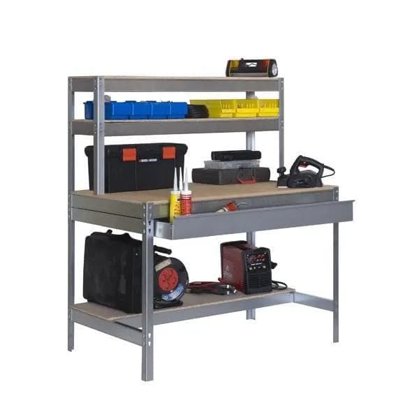 Simonrack bt1 box 900 Galvanized/Wood arbetsbänk