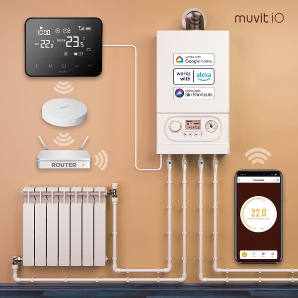Muvit miosth001 smart termostat trådet sort