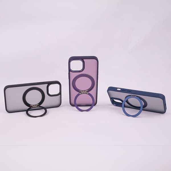 Telforceone Mag Ring Rotating iPhone 12/12 Pro Telefoncover Lilla