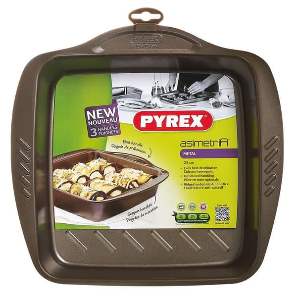 Pyrex Asimetria bageform 24x24 cm brun