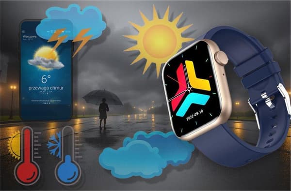 Gravity GT3-4 Smartwatch i sort med 7 dages batteritid