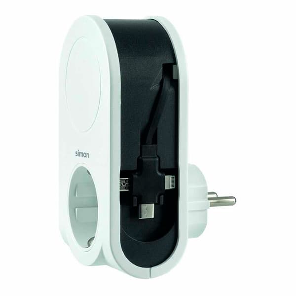 simon virtalähde 3 usb 1 usb a valkoinen