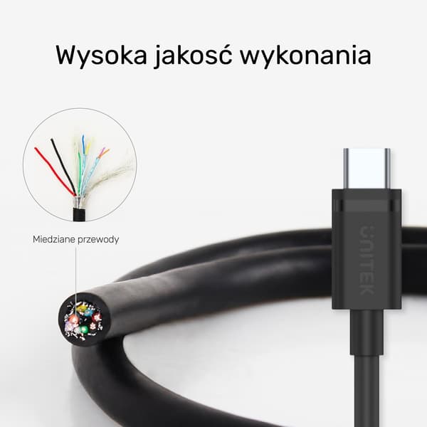 Unitek y-c490bk USB-C til USB-A kabel 0,25 m sort