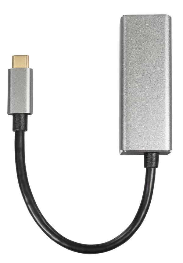maxtrack usb-c til rj45 adapter 1gbps sort/sølv