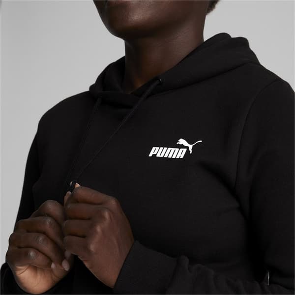 PUMA essential small logo hoodie sort