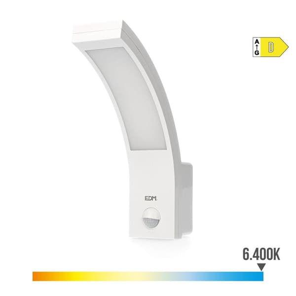 EDM Udendørs LED Applique 10W Bevægelsessensor Hvid