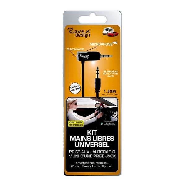 Raven Design 700050 musta handsfree-setti