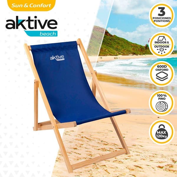 Aktive Beach sininen aurinkotuoli