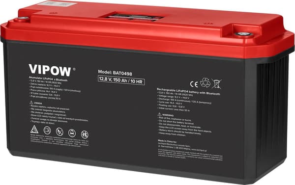Vipow lifepo4 bluetooth gelbatteri 150Ah